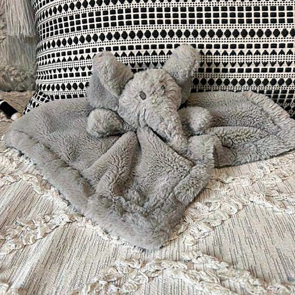 Elephant Baby Lovey Faux Fur Solid Gray Security‎ Blanket 2019 - Picture 1 of 5